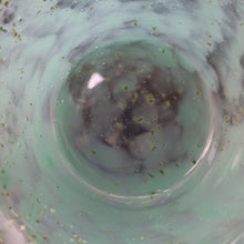 Load image into Gallery viewer, SCOTTISH GLASS. Collectable Small PAIR of 1930s Monart Bowls. Aqua with Silver Aventurine (H)
