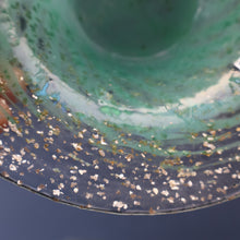 Load image into Gallery viewer, SCOTTISH GLASS. Collectable Small PAIR of 1930s Monart Bowls. Aqua with Silver Aventurine (G)
