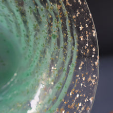 Load image into Gallery viewer, SCOTTISH GLASS. Collectable Small PAIR of 1930s Monart Bowls. Aqua with Silver Aventurine (G)
