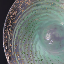 Load image into Gallery viewer, SCOTTISH GLASS. Collectable Small PAIR of 1930s Monart Bowls. Aqua with Silver Aventurine (G)
