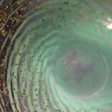 Load image into Gallery viewer, SCOTTISH GLASS. Collectable Small PAIR of 1930s Monart Bowls. Aqua with Silver Aventurine (G)
