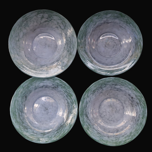 SCOTTISH GLASS. Set of FOUR 1950s Vasart Plates with Shallow Dip. 6 3/4 inches (J)