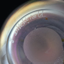 Load image into Gallery viewer, SIGNED John Ditchfield Iridescent Glasform White Iridescent Glass Vase. 6 1/2 INCHES
