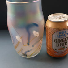 Load image into Gallery viewer, SIGNED John Ditchfield Iridescent Glasform White Iridescent Glass Vase. 6 1/2 INCHES
