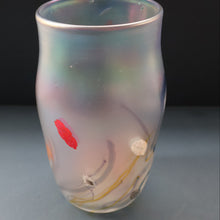 Load image into Gallery viewer, SIGNED John Ditchfield Iridescent Glasform White Iridescent Glass Vase. 6 1/2 INCHES
