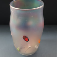 Load image into Gallery viewer, SIGNED John Ditchfield Iridescent Glasform White Iridescent Glass Vase. 6 1/2 INCHES
