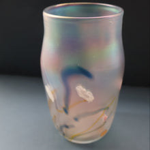 Load image into Gallery viewer, SIGNED John Ditchfield Iridescent Glasform White Iridescent Glass Vase. 6 1/2 INCHES
