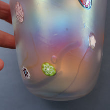 Load image into Gallery viewer, SIGNED John Ditchfield Iridescent Glasform White Iridescent Glass Vase. 6 1/2 INCHES
