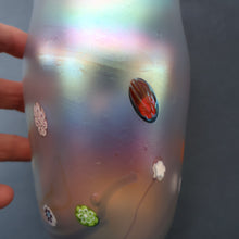 Load image into Gallery viewer, SIGNED John Ditchfield Iridescent Glasform White Iridescent Glass Vase. 6 1/2 INCHES
