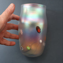 Load image into Gallery viewer, SIGNED John Ditchfield Iridescent Glasform White Iridescent Glass Vase. 6 1/2 INCHES
