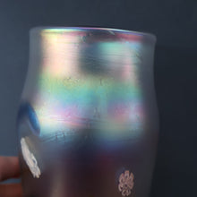 Load image into Gallery viewer, SIGNED John Ditchfield Iridescent Glasform White Iridescent Glass Vase. 6 1/2 INCHES
