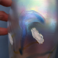 Load image into Gallery viewer, SIGNED John Ditchfield Iridescent Glasform White Iridescent Glass Vase. 6 1/2 INCHES
