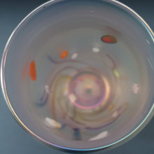 Load image into Gallery viewer, SIGNED John Ditchfield Iridescent Glasform White Iridescent Glass Vase. 6 1/2 INCHES

