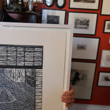 Load image into Gallery viewer, SCOTTISH ART. Woodcut. Temple Garden on a Rainy Day, Kyoto (1989) by John Houston (1930 - 2008)
