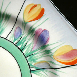 Sweet 1930s Pair of Royal Venton Ware ART DECO Side Plates with Hand Painted Crocus Decoration