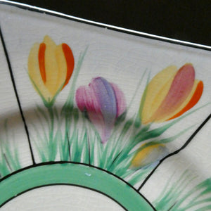   Sweet 1930s Pair of Royal Venton Ware ART DECO Side Plates with Hand Painted Crocus Decoration