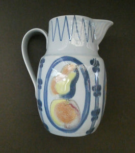 1950s Buchan Large Stoneware Jug BRITTANY Pattern with apples & pears 