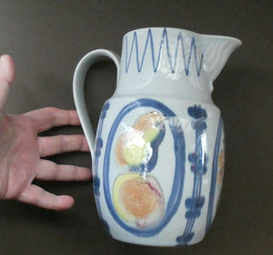 1950s Buchan Large Stoneware Jug BRITTANY Pattern with apples & pears 