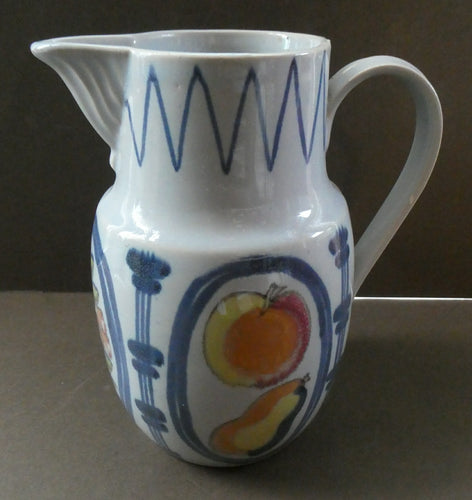 1950s Buchan Large Stoneware Jug BRITTANY Pattern with apples & pears 