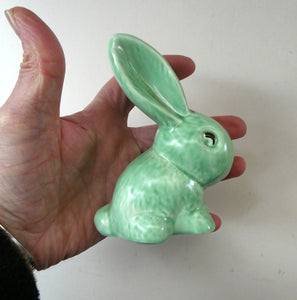 Vintage SYLVAC Pair of Green Snub-Nose Bunny Rabbits
