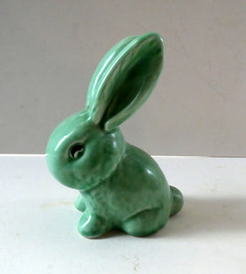 Vintage SYLVAC Pair of Green Snub-Nose Bunny Rabbits