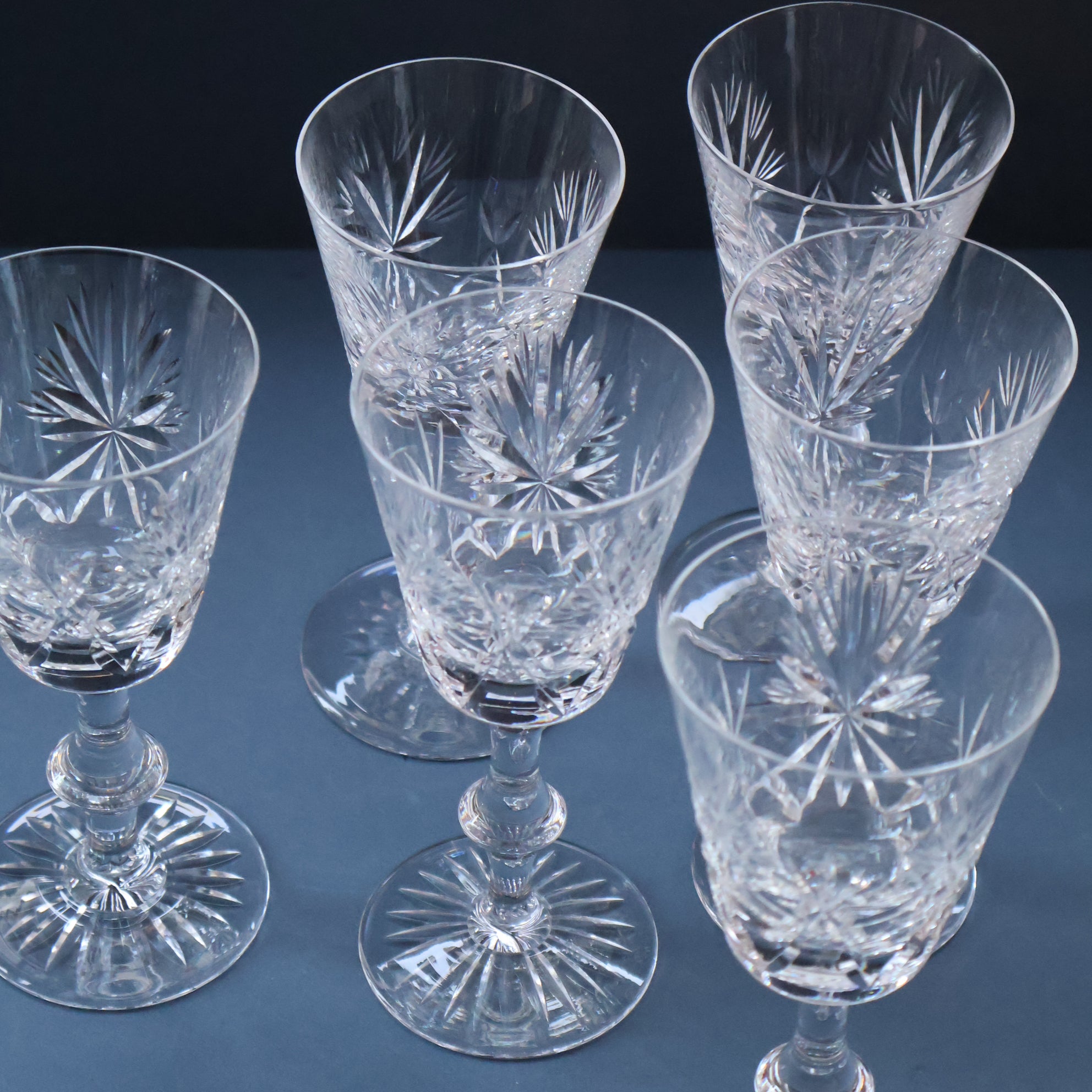SET OF SIX Vintage Edinburgh Crystal HOCK Wine Glasses. STAR OF EDINBU –  Iconic Edinburgh
