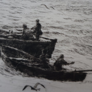 ORIGINAL ETCHING: William Lionel Wyllie (1851 – 1931) TYNEMOUTH. Pencil Signed