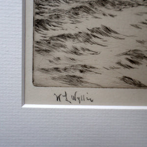 ORIGINAL ETCHING: William Lionel Wyllie (1851 – 1931) TYNEMOUTH. Pencil Signed