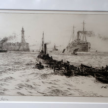 Load image into Gallery viewer, ORIGINAL ETCHING: William Lionel Wyllie (1851 – 1931) TYNEMOUTH. Pencil Signed
