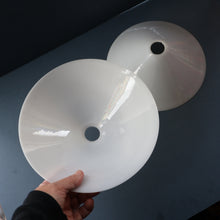 Load image into Gallery viewer, MATCHED PAIR of Antique 1930s  White Glass &quot;Coolie&quot; Hanging or Pendant Lightshades
