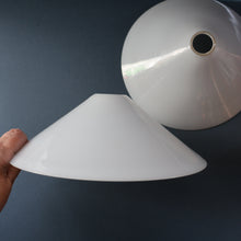 Load image into Gallery viewer, MATCHED PAIR of Antique 1930s  White Glass &quot;Coolie&quot; Hanging or Pendant Lightshades
