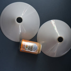 MATCHED PAIR of Antique 1930s  White Glass "Coolie" Hanging or Pendant Lightshades