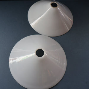 MATCHED PAIR of Antique 1930s  White Glass "Coolie" Hanging or Pendant Lightshades