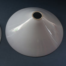 Load image into Gallery viewer, MATCHED PAIR of Antique 1930s  White Glass &quot;Coolie&quot; Hanging or Pendant Lightshades
