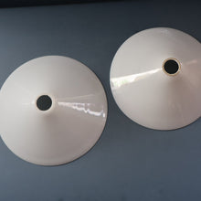 Load image into Gallery viewer, MATCHED PAIR of Antique 1930s  White Glass &quot;Coolie&quot; Hanging or Pendant Lightshades
