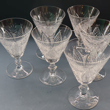 Load image into Gallery viewer, PAIR OF Vintage WATERFORD CRYSTAL "Dunmore"  White Wine or Claret Glass. 5 1/4  inches
