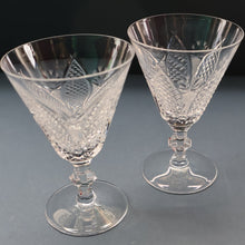 Load image into Gallery viewer, PAIR OF Vintage WATERFORD CRYSTAL "Dunmore"  White Wine or Claret Glass. 5 1/4  inches
