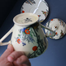 Load image into Gallery viewer, PAIR OF Royal Cauldron Clare de Lune. Lidded Cups, Saucers and Side Plate
