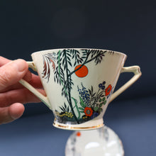 Load image into Gallery viewer, PAIR OF Royal Cauldron Clare de Lune. Lidded Cups, Saucers and Side Plate
