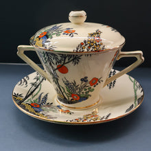 Load image into Gallery viewer, PAIR OF Royal Cauldron Clare de Lune. Lidded Cups, Saucers and Side Plate
