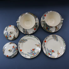 Load image into Gallery viewer, PAIR OF Royal Cauldron Clare de Lune. Lidded Cups, Saucers and Side Plate
