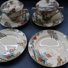 Load image into Gallery viewer, PAIR OF Royal Cauldron Clare de Lune. Lidded Cups, Saucers and Side Plate
