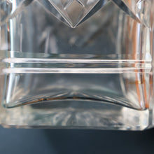 Load image into Gallery viewer, Heavy Square Cut EDINBURGH CRYSTAL Decanter with Criss-Cross Pattern All Around. 9 1/2 inches
