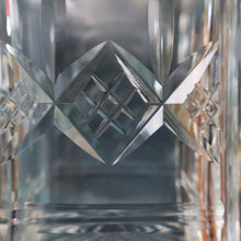 Load image into Gallery viewer, Heavy Square Cut EDINBURGH CRYSTAL Decanter with Criss-Cross Pattern All Around. 9 1/2 inches
