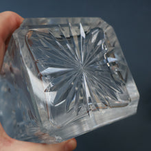 Load image into Gallery viewer, Heavy Square Cut EDINBURGH CRYSTAL Decanter with Criss-Cross Pattern All Around. 9 1/2 inches
