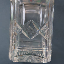 Load image into Gallery viewer, Heavy Square Cut EDINBURGH CRYSTAL Decanter with Criss-Cross Pattern All Around. 9 1/2 inches
