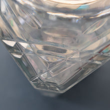 Load image into Gallery viewer, Heavy Square Cut EDINBURGH CRYSTAL Decanter with Faceted Heavy Globe Stopper. STAR OF EDINBURGH. 10 inches
