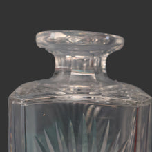 Load image into Gallery viewer, Heavy Square Cut EDINBURGH CRYSTAL Decanter with Faceted Heavy Globe Stopper. STAR OF EDINBURGH. 10 inches
