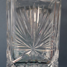 Load image into Gallery viewer, Heavy Square Cut EDINBURGH CRYSTAL Decanter with Faceted Heavy Globe Stopper. STAR OF EDINBURGH. 10 inches
