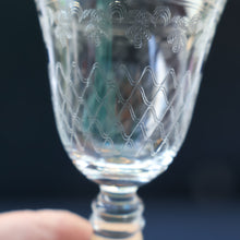 Load image into Gallery viewer, SET OF SIX Bohemian Glass Claret Wine Glasses. LADY HAMILTON Pall Mall Pattern. 6 inches
